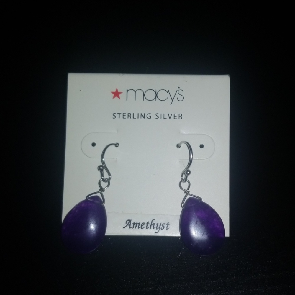 Amethyst tear drop earrings